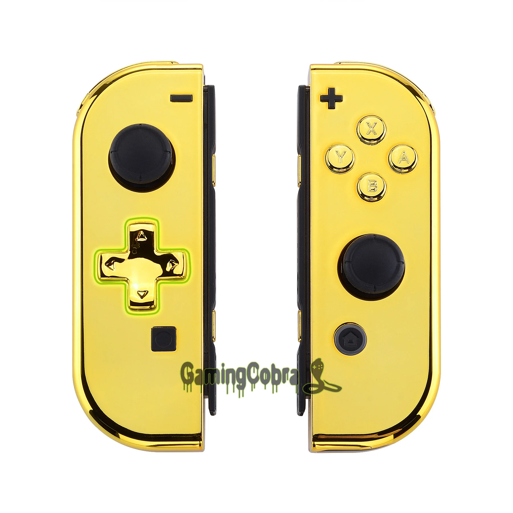 

Chrome Gold Controller Housing (D-Pad Version) With Full Set Buttons DIY Replacement Shell Case for Nintendo Switch Joy-Con