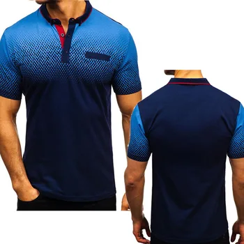 

New 2020 Summer Men's T-Shirt Gradient High Quality Cotton Crew neck Men's short sleeve Casual T-Shirt Tops P