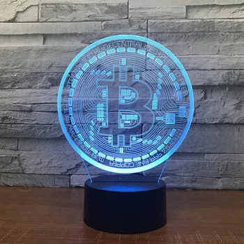 

[Seven Neon]Bitcoin Acrylic 7Colors Desk Lamp 3D Lamp Gift Novelty Led Night Light Millennium Falcon Light