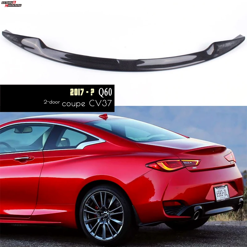 Q60 CF Spoiler. 3*3 Carbon Fiber Rear Deck Spoiler Boot Wing for