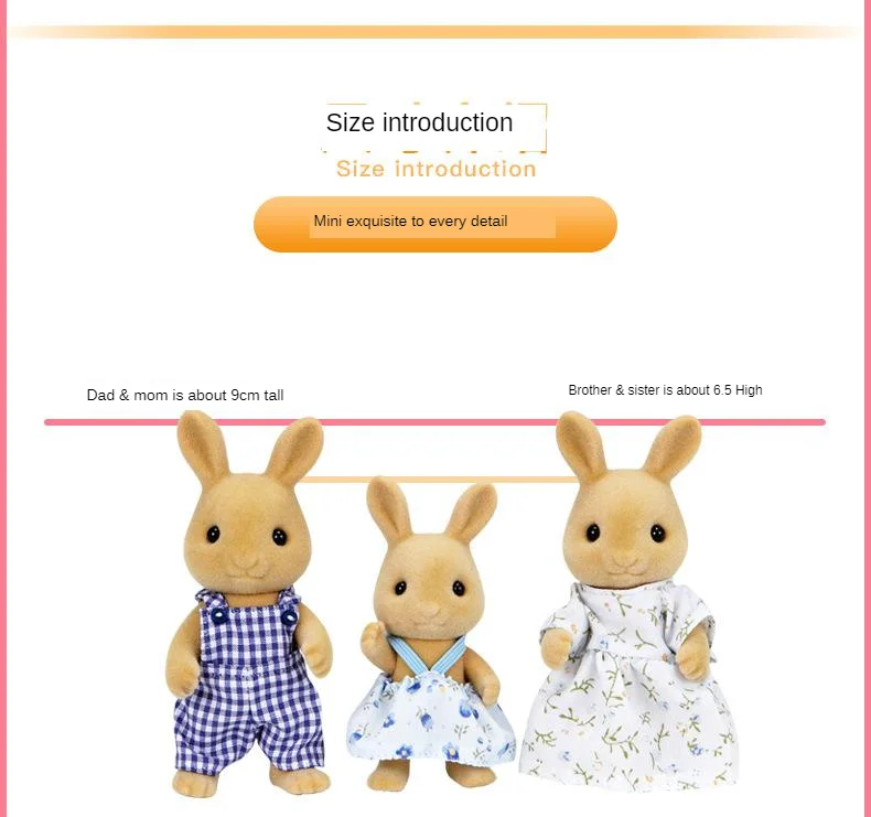 Sylvanian Families, игрушка, милый кролик, семья, содержит три куклы высотой 15 см, детские подарки на день рождения, игровой дом для девочек, кукла 5129