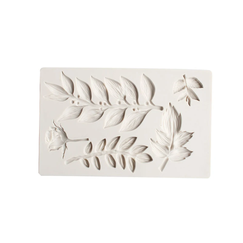 3D DIY Leaf silicone Sugarcraft mold fondant mold cake decorating tools chocolate gumpaste mold Polymer Clay Cake Mould Tools