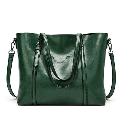 Green Женская сумка через плечо, модные женские сумки, масло, воск, кожа Ptgirl, Большая вместительная сумка, повседневная сумка из искусственной кожи, женские сумки-мессенджеры - Цвет: Green
