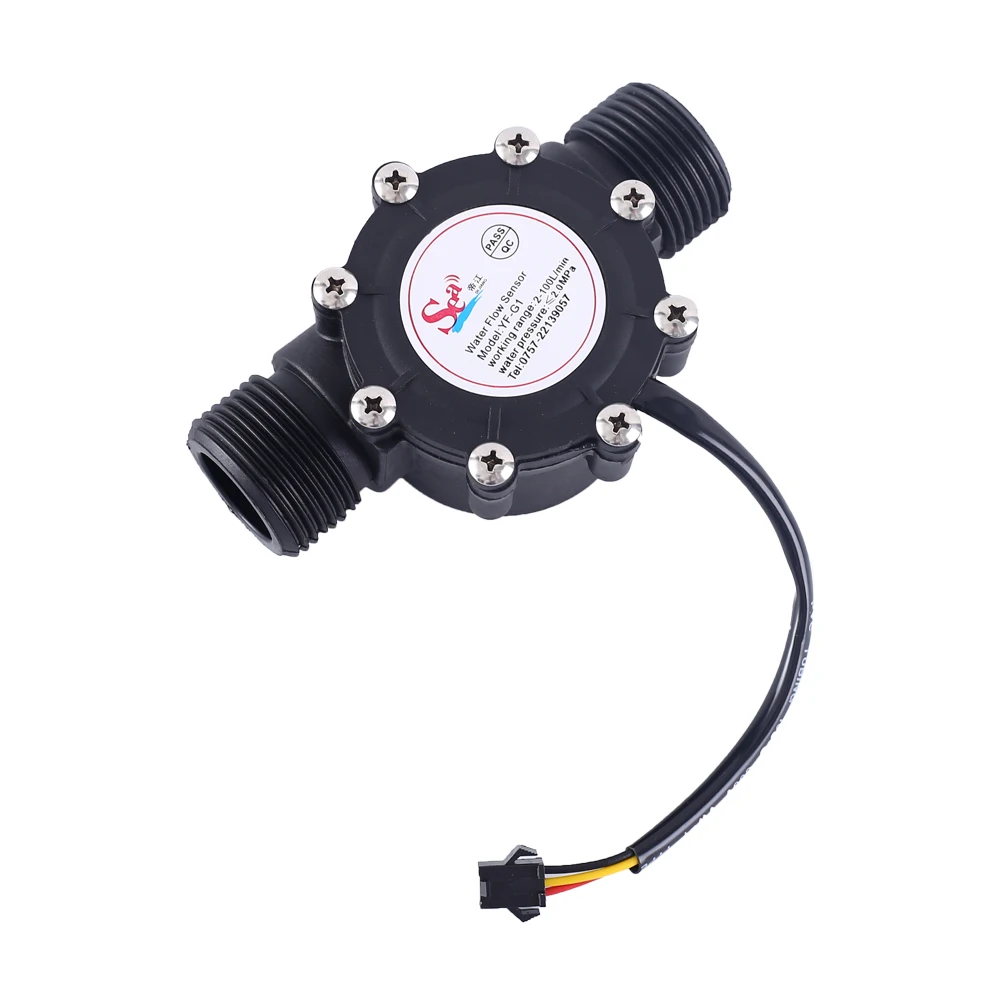 Water Flow Sensor DN25 DC 5-24V/AC 220V 3A G1/2 Fluid Flowmeter Switch Counter 