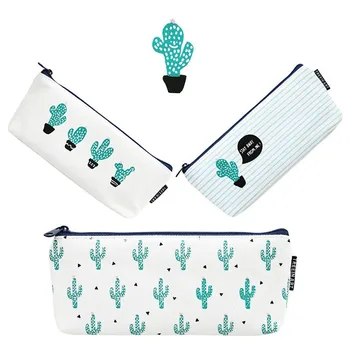 

new design Fashion 3PC Canvas Women bag Cute Plants Stationery Pencil Pen Case Cosmetic Makeup Bag Zipper Pouch Case