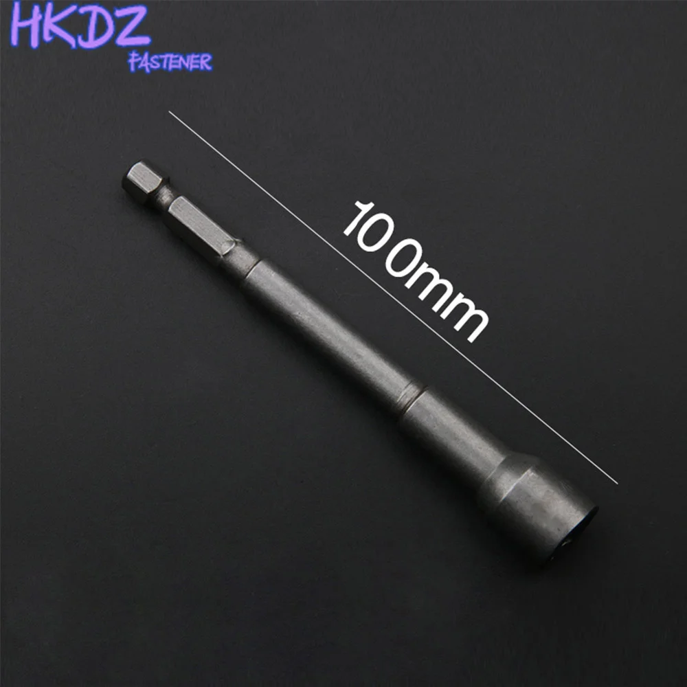 1Pcs 1/4" Hex Shank Power Nut Driver Drill Bit Metric Socket Wrench Screw 6-19mm Magnetic Nut Driver Set Socket Adapter 3