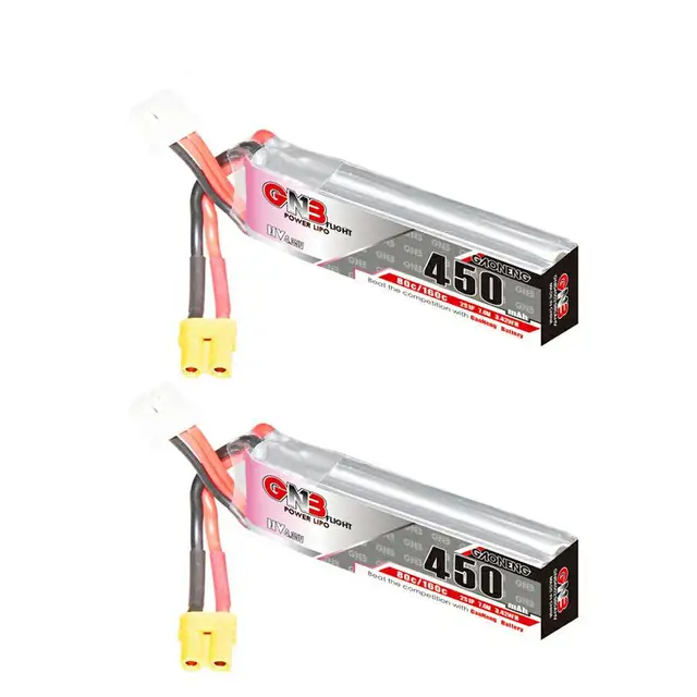 2PCS GAONENG GNB 450mAh 7.6V 80C/160C Slender LiHV Battery XT30 Plug For iFlight CineBee Cine Whoop BetaFPV FPV Racing Drone