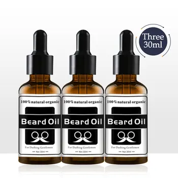 

3pcs Men Natural Organic Beard Growth Oil Beard Kit Wax Balm Moustache Oil Leave-In Conditione Hair Growth Nourishing Beard Care