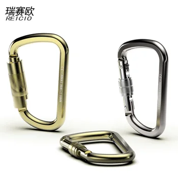 

40kn Safety Buckle Climbing Mountain Climbing Automatic Nut Lock Threaded Lock Climbing Carabiner Mountain Climbing Lock