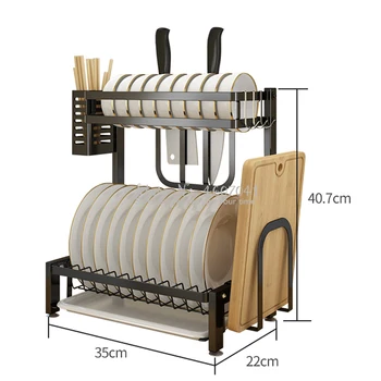 

Stainless Steel Kitchen Racks Dish Rack Paint Process No Rust Drain Bowl Rack Drying Tableware Dishware Knife Holder Storage Box