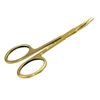 1PC Gold Eyebrow Scissors Razor Trimmer Blades Stainless Steel Eyelash Straight Elbow Trimmer Shaver Scissors Nose Hair Clipper 6