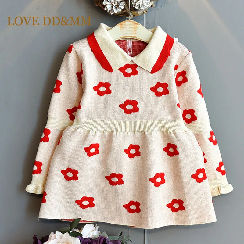 Теплое платье для девочек LOVE DD &amp MM осенне-зимняя детская одежда топы с длинными