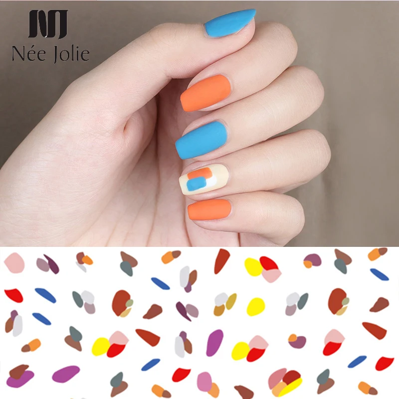 

1 Sheet Cute Nail Sticker Mixed Patterns Colorful Girly Transfer Decals 3D Decorations for Nail Art DIY Nail Accessories
