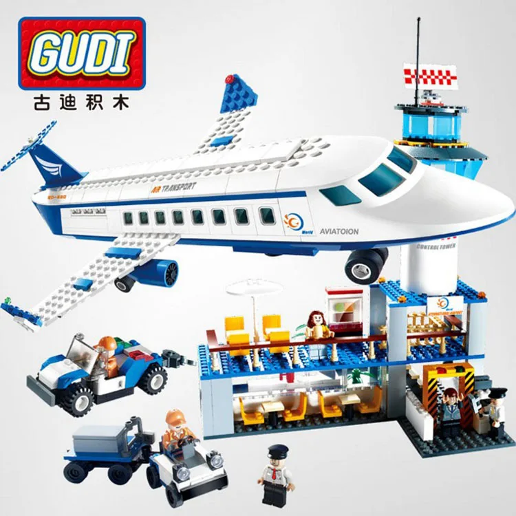 City International Airport 652 шт. авиация Набор строительных блоков Кирпичи Модель Детские