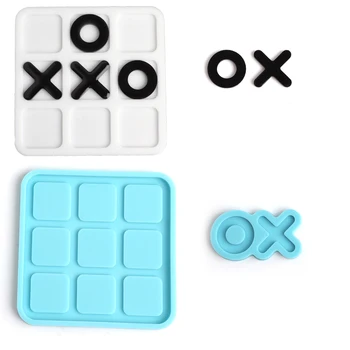 

Tictactoe Resin Mold Tic-Tac-Toe Chess Epoxy Silicone Molds Handmaking Tools Fancy Toy Molds