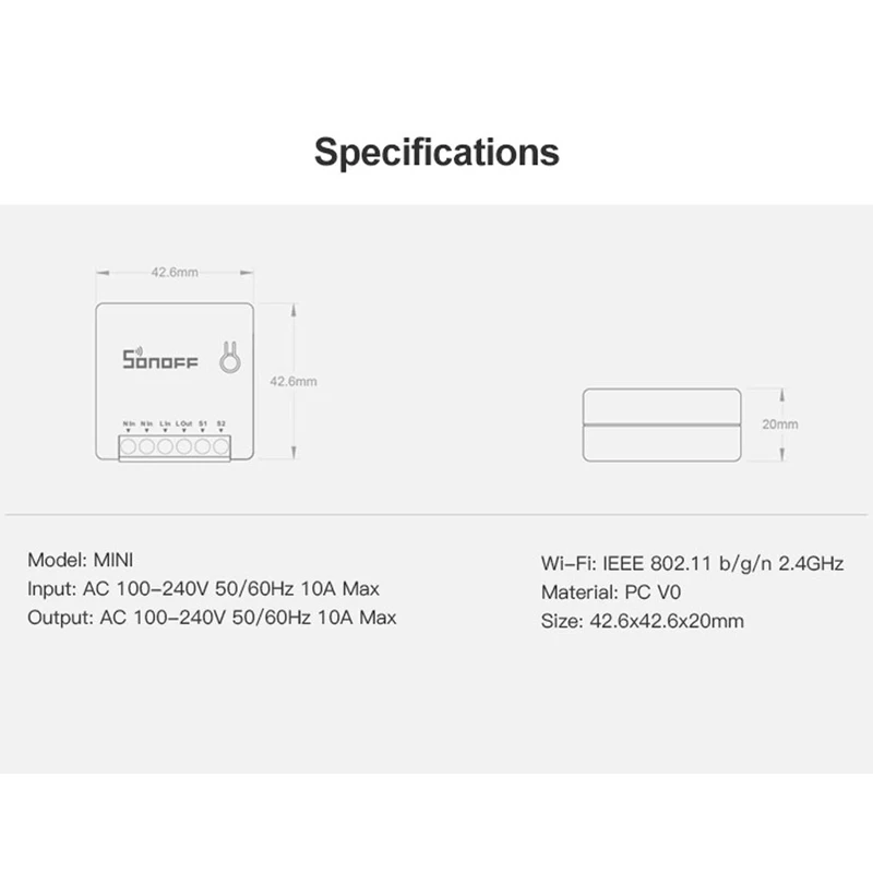 3 шт. Sonoff MINI DIY Smart Switch 10A 2 способа дистанционного управления Wifi переключатель умный дом поддержка AnExternal переключатель Alexa совместимый