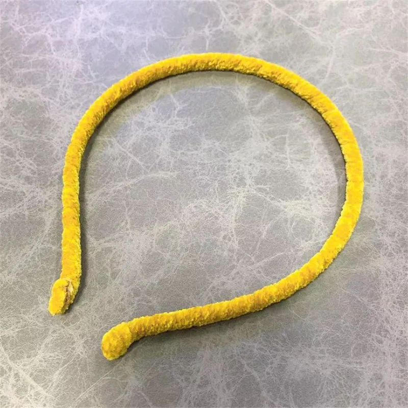 yellow 10 шт./лот, модная Милая бархатная мягкая повязка на голову для детей, простая повязка на голову, однотонные аксессуары для волос для девочек, повседневный головной убор - Цвет: yellow
