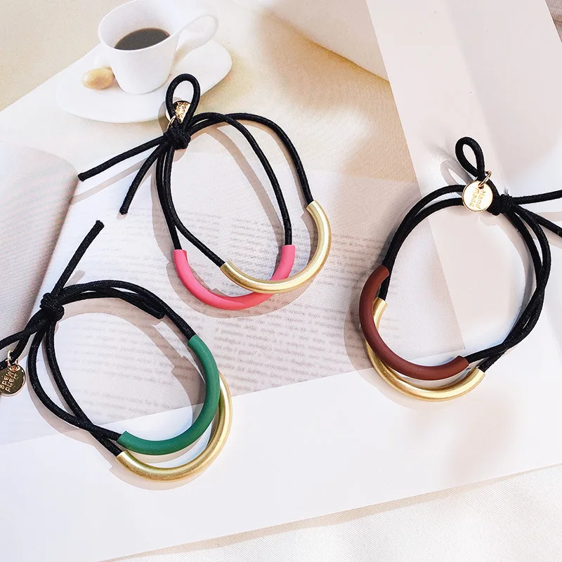 Korean Double Layer Elastic Hair Band Rubber Bands Simplicity Elegant High Elasticity Gum for Women Accessories |