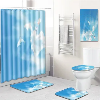 

Decor Shower Curtain Sky Landscape At The Beach in Tropical Exotic Fantastic Hawaiian Caribbean Lands Bathroom
