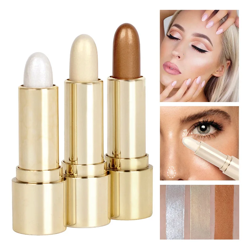 

1PC Wholesale 3D Highlight Embellish Contour Highlighter Pencil Brighten Skin Face Illuminator Makeup Bronzers Cosmetic Hot Sale