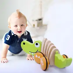 Детские Мультяшные игрушки для щенков, Детские деревянные игрушки для перевозки крокодила