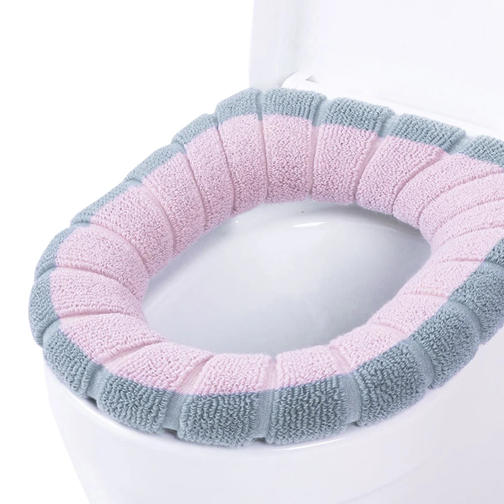 gray pink EverChic универсальное теплое и мягкое моющееся сиденье для унитаза, Набор чехлов, украшение для дома, сиденье для унитаза, аксессуары для унитаза - Цвет: gray pink