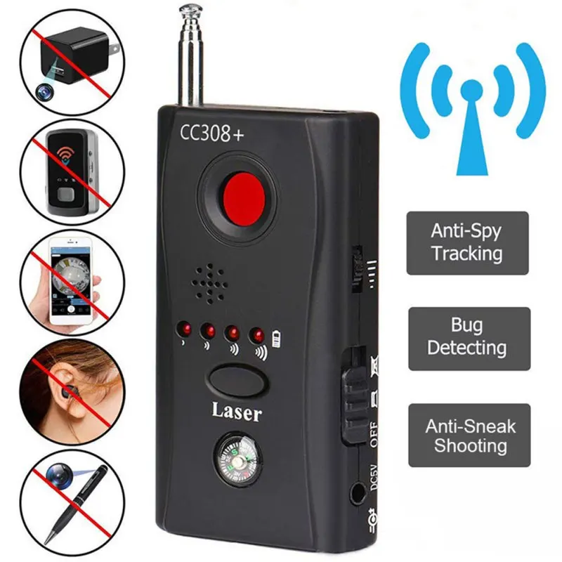 Detector antiespía multifunción, cámara GSM, Detector de errores de Audio, lente de señal GPS, Detector inalámbrico de lente de cámara