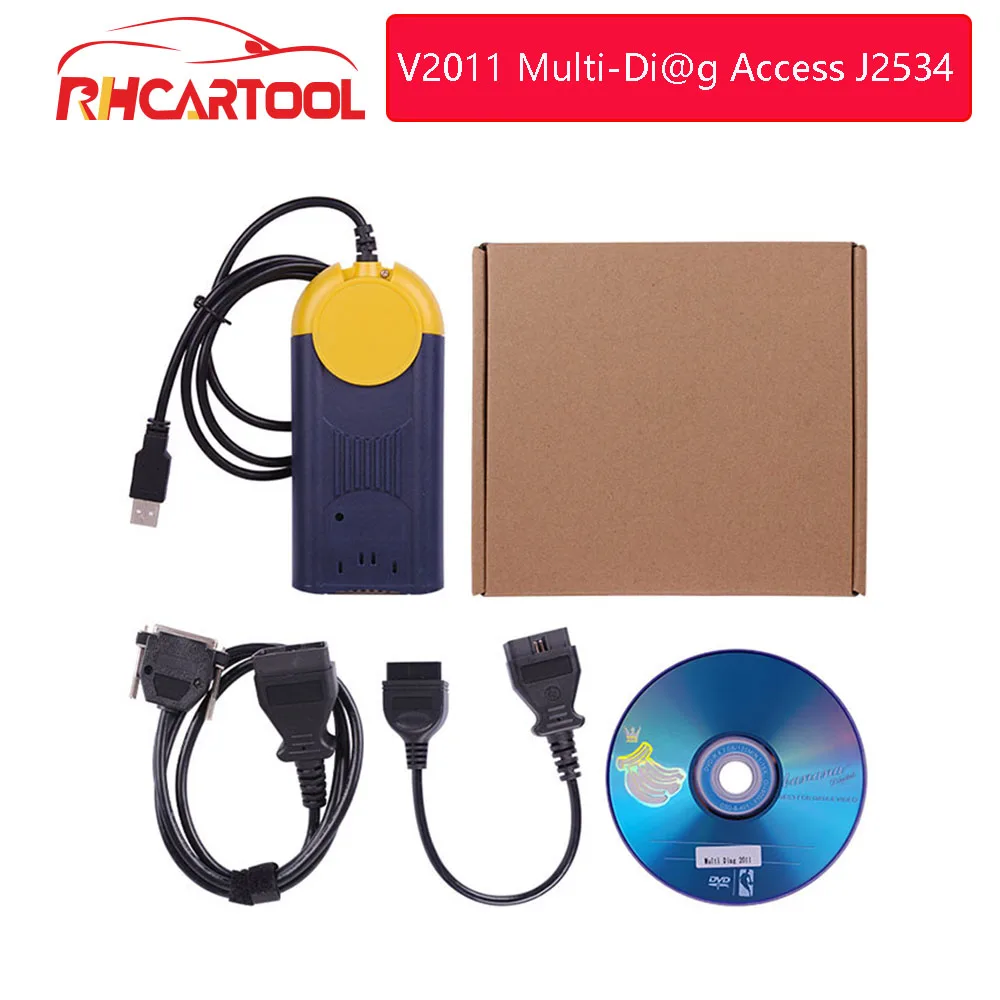 Бесплатная доставка высококачественное устройство V2011 Multi Di @ g Access J2534 Pass Thru OBD2