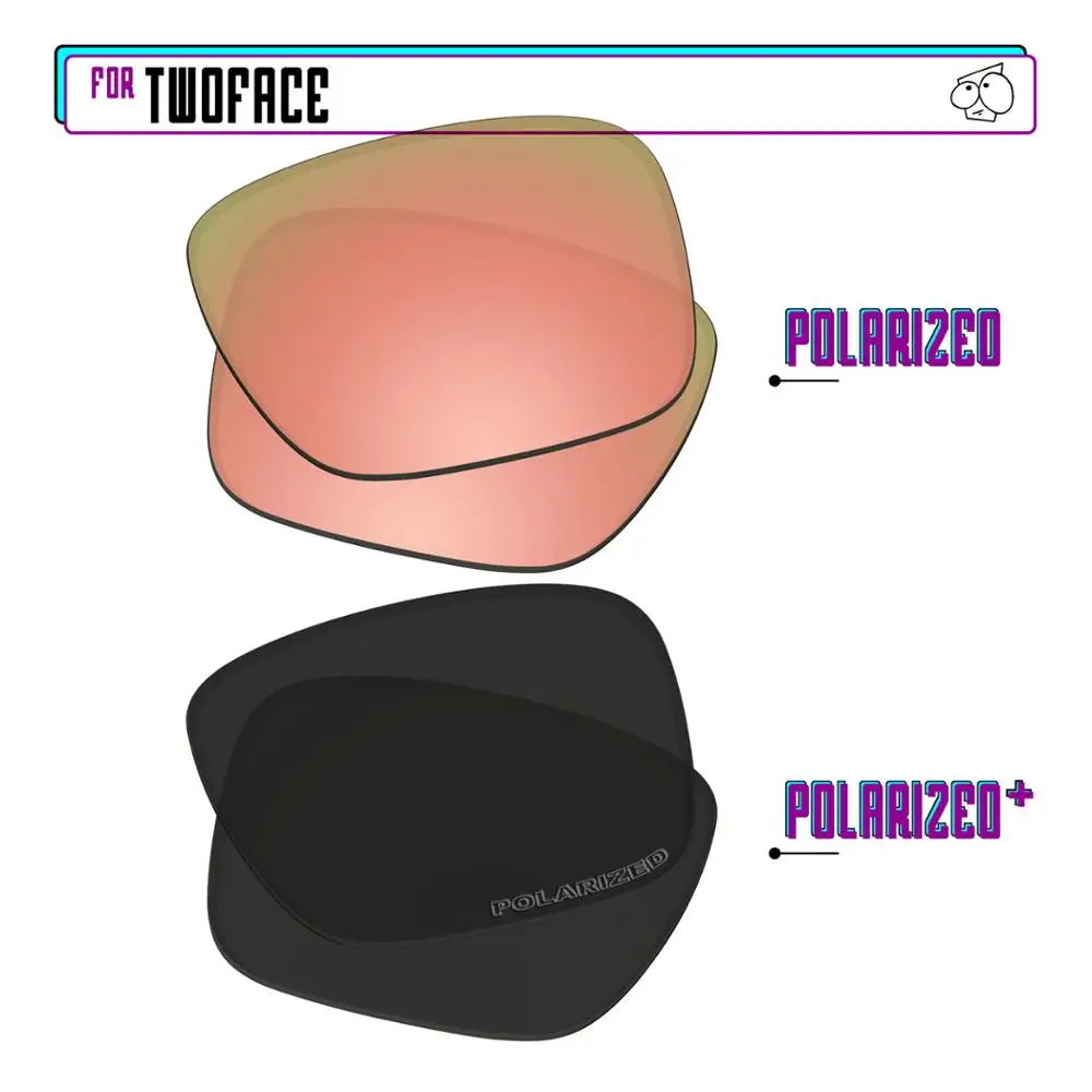 

EZReplace Polarized Replacement Lenses for - Oakley TwoFace Sunglasses - BlackP Plus-RoseP