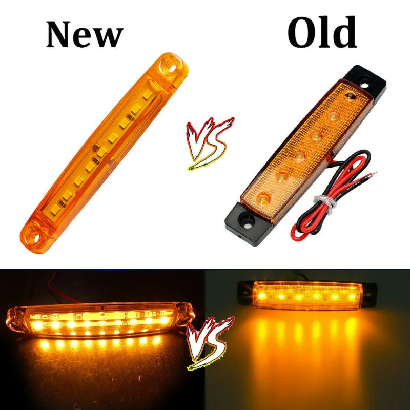 10x12 V SMD 9 светодиодный желтый задний Боковой габаритный фонарь для грузовика и прицепа