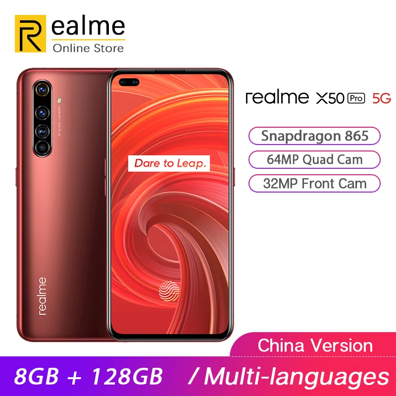Оригинал Realme X50 Pro 5G Смартфон Snapdragon 865 8 ГБ 128 Гб мобильный телефон 6,44 ''2400 × 1080 90 Гц 64MP Android 10 65W SuperVOOC Оригинал Realme X50 Pro 5G Смартфон Snapdragon 865 8 ГБ 128 Гб мобильный телефон 6,44 ''2400 × 1080 90 Гц 64MP Android 10 65W SuperVOOC