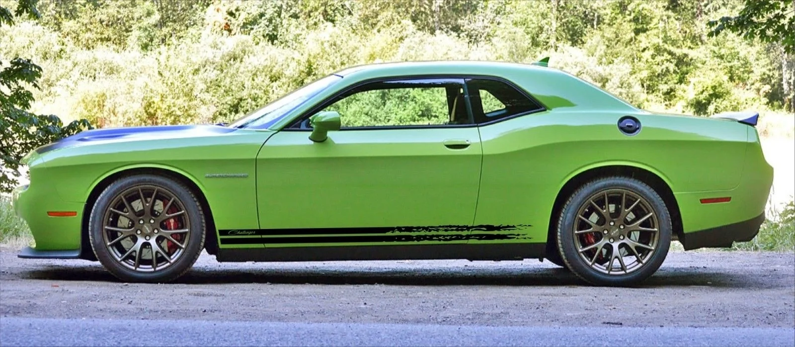 Для 2x dodge challenger 2009- боковая юбка виниловые графические наклейки Набор наклеек