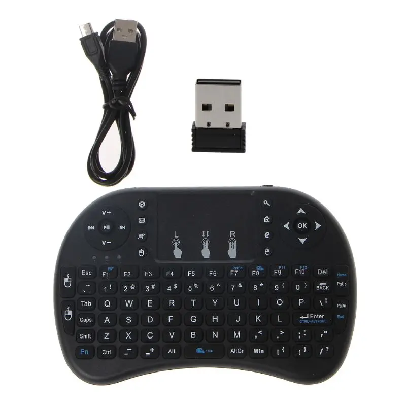 Перезаряжаемая английская 2,4 ГГц Беспроводная i8 Клавиатура Сенсорная панель Fly Air mouse для Android tv PS3