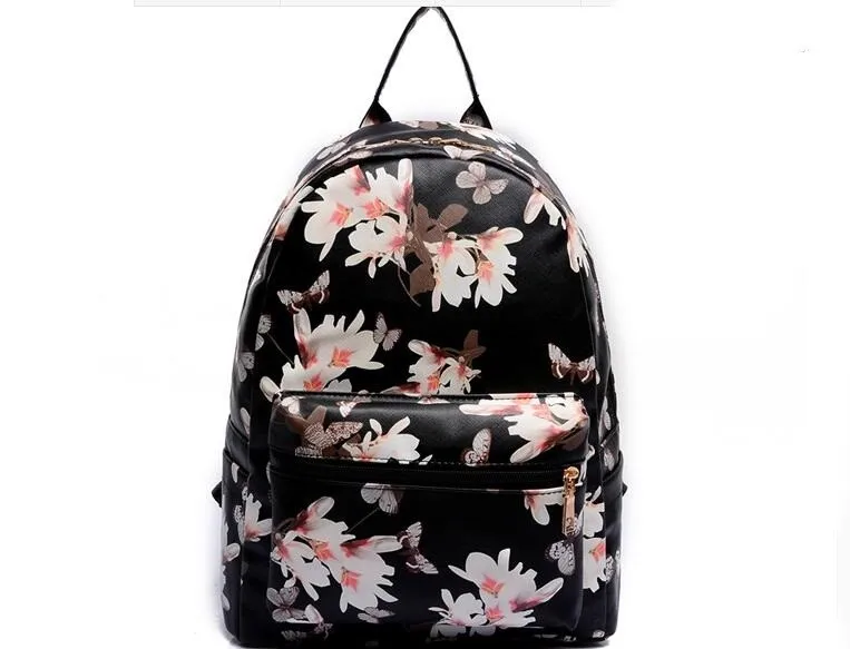 Новая Мода Kpop женский кожаный рюкзак маленький цветочный принт туристический в стиле преппи EXO школа для подростков легкая Bolsa Feminina сумка