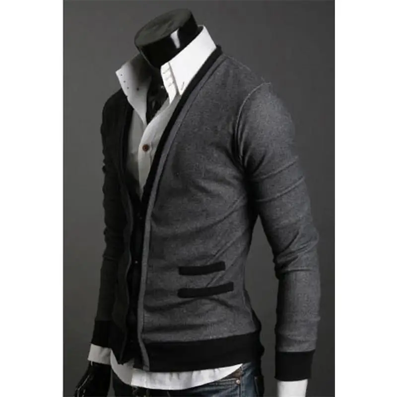 Nuevos suteres crdigan de hombre moda lana свитер punto cuello en V ropa marca ООН соло pecho| |