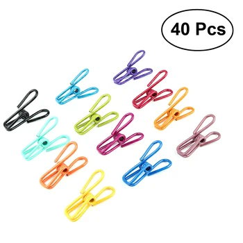 

10/20/40Pcs Clothes Pegs Laundry Pegs Towel Clips Colorful PVC-Coated Steel Wire Clips Multi-Purpose Clips Holders For Drying