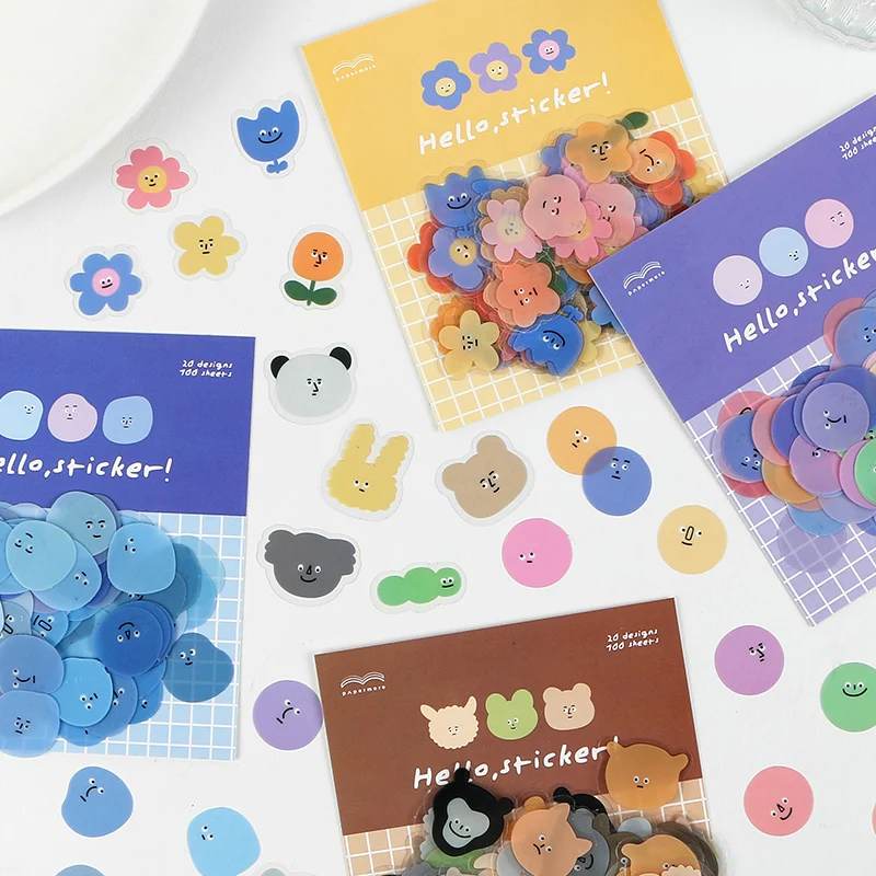100 unids/pack oso mascota impermeable Scrapbooking pegatinas autoadhesivas