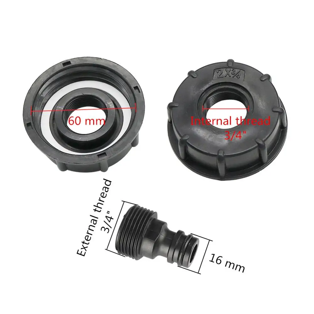 60 мм до 3/" внутренняя резьба IBC Tank Adapter 1/2" 3/" 1" трубная розетка интерфейс шланг Труба адаптер Замена клапана фитинг 1 шт