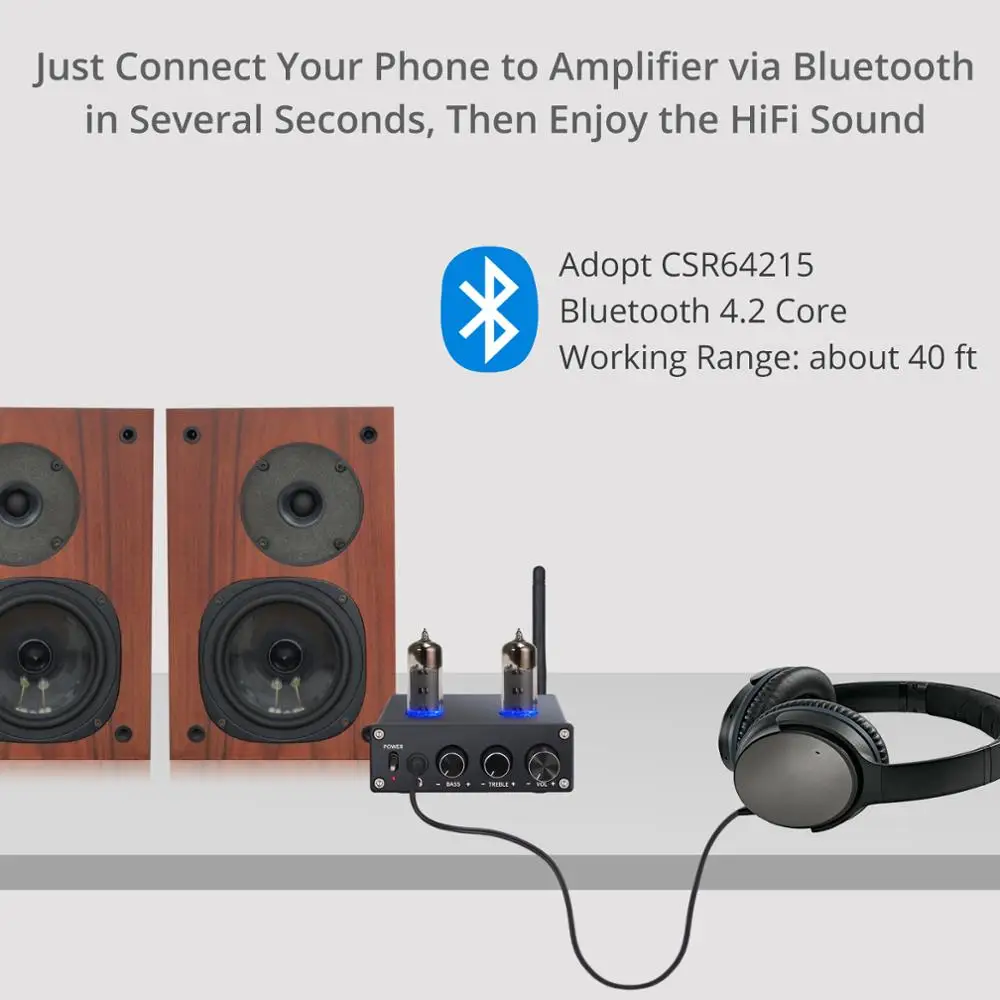 Лампа Noeteck 6J4 для вакуумного освещения Bluetooth 4 2 а с регулировкой тона высоких басов