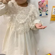 Белое платье для девочек; хлопковое кружевное детское платье Belle; коллекция года; сезон весна; праздничное платье для девочек; Детский костюм принцессы; одежда для малышей; От 2 до 6 лет