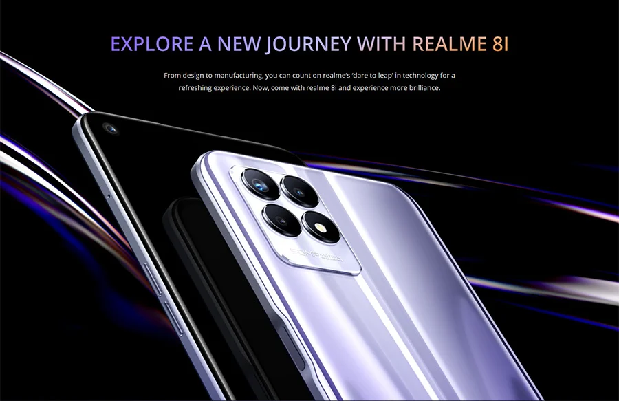 realme new Global Version realme 8i 6.6” 120Hz FHD+ Smartphone 4/6GB 64/128GB Helio G96 5000mAh Battery 18W Quick Charge 50MP Moblie Phone new model realme