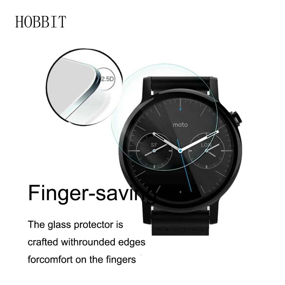 2 шт. в упаковке для Moto 360 42 мм 2nd Gen 0,3 мм 2.5D 9h протектор экрана из закаленного стекла Ultra Clear нуля защищенные Смарт-часы фильм