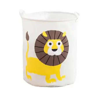 

1PC Heavy Duty Laundry Bag Durable Canvas Storage Laundry Hamper Basket Clothing Organizer Closet Storage Bag(Lion)