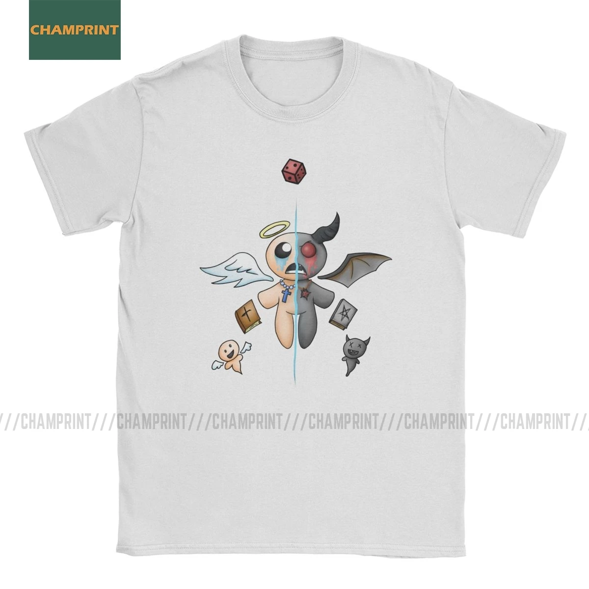 The Two Sides Of Isaac Binding T-Shirt Men Rebirth Game Lamb Azazel Cotton Tee Short Sleeve T Shirts Plus Size Tops | Мужская одежда