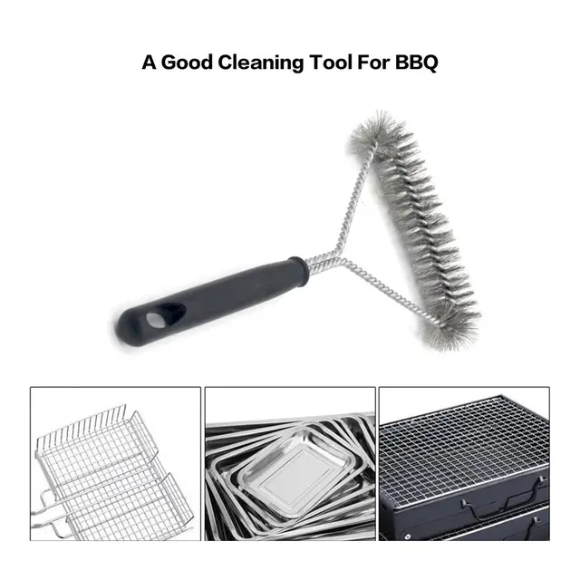 11 Hüvelykes Grill -Készlet Tisztító Kefe Rozsdamentes Acél Főző Szerszámok Barbecue Modulok Konyhai Kiegészítők Kefék - Image 5