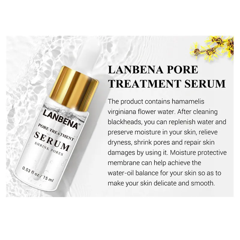 LANBENA Pore Treatment Face Serum Shrink Pores Serum With Hyaluronic Acid Relieve Dryness Oil Control Firming 2