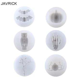 

6Pcs Halloween Bat Owl Spider Skeleton Hand Silicone Resin Mold Jewelry Making