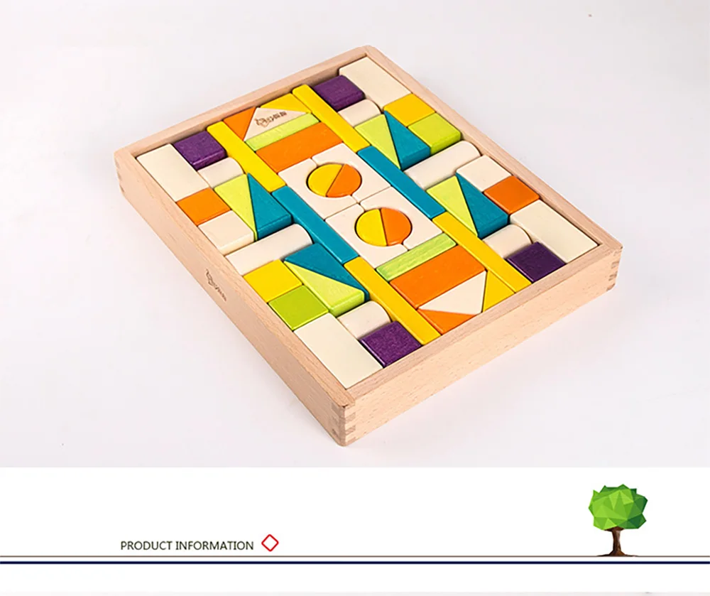 54 шт. зерна Nordic Стиль водяная краска из бука деревянные строительные конструктор для детей, раннее образование просвещение игрушки подарки