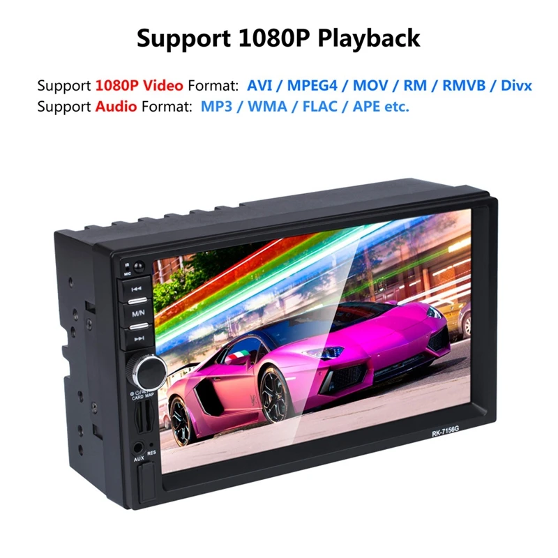  2 Din 7 Zoll HD TFF Kontaktieren Bildschirm Auto GPS Navigation FM Bluetooth Radio AUX 7156G Fahrze