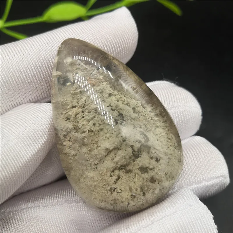RARE !32g Natural Ghost Phantom Stone Crystal Quartz Gemstone Water Drop Shape Necklace For Woman Gifts | Дом и сад